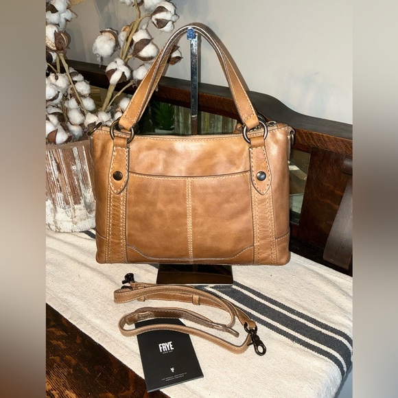 Frye Handbags - NWOT Frye Melissa Leather Medium Crossbody Satchel Beige Brown Retail $328